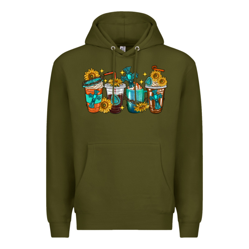 Cross Coffee Cups Premium Hoodie by texasbilliewilder | Teevron