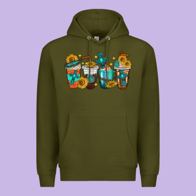 Premium Hoodie cross coffee cups