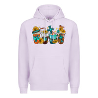 Lilac cross coffee cups Premium Hoodie - texasbilliewilder