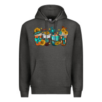 Charcoal Heather cross coffee cups Premium Hoodie - texasbilliewilder
