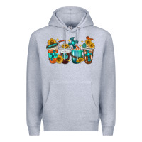 Heather Grey cross coffee cups Premium Hoodie - texasbilliewilder