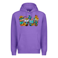 Purple cross coffee cups Premium Hoodie - texasbilliewilder