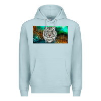 Blue Mist white tiger forest license plate Premium Hoodie - RanaPortraitStore
