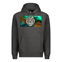 Charcoal Heather white tiger forest license plate Premium Hoodie - RanaPortraitStore
