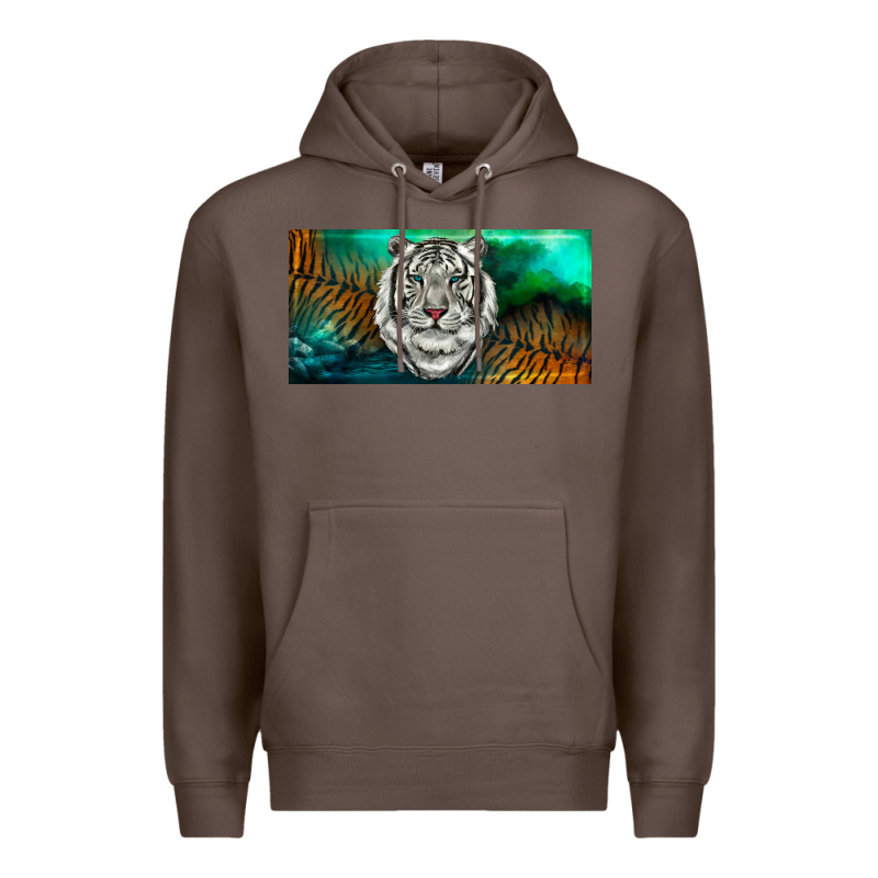 White Tiger Forest License Plate Premium Hoodie by RanaPortraitStore | Teevron