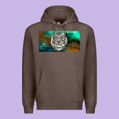Premium Hoodie white tiger forest license plate