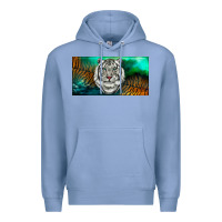 Colony Blue white tiger forest license plate Premium Hoodie - RanaPortraitStore