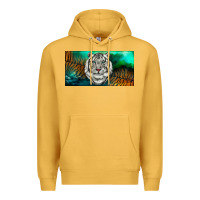 Mustard white tiger forest license plate Premium Hoodie - RanaPortraitStore