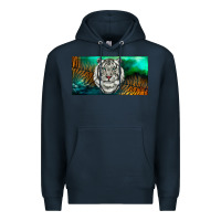Navy white tiger forest license plate Premium Hoodie - RanaPortraitStore