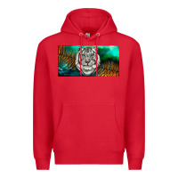 Red white tiger forest license plate Premium Hoodie - RanaPortraitStore