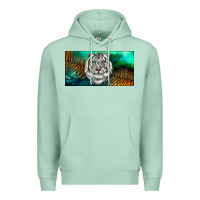 Seafoam white tiger forest license plate Premium Hoodie - RanaPortraitStore
