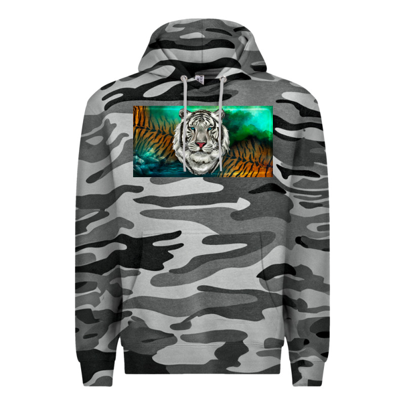 White Tiger Forest License Plate Premium Hoodie by RanaPortraitStore | Teevron