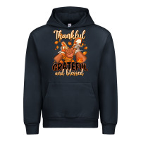 Navy Thankful grateful and Blessed black baby girl Urban Hoodie - RanaPortraitStore