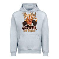 Heather Grey Thankful grateful and Blessed black man sneakers Urban Hoodie - RanaPortraitStore