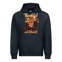 Navy Thankful grateful and Blessed black man sneakers Urban Hoodie - RanaPortraitStore
