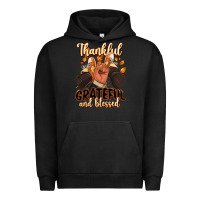 Pigment Black Thankful grateful and Blessed black man sneakers Urban Hoodie - RanaPortraitStore