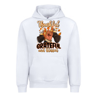 White Thankful grateful and Blessed black man sneakers Urban Hoodie - RanaPortraitStore