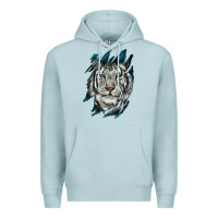 Blue Mist White Tiger Scratch Mark Premium Hoodie - RanaPortraitStore