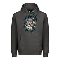 Charcoal Heather White Tiger Scratch Mark Premium Hoodie - RanaPortraitStore