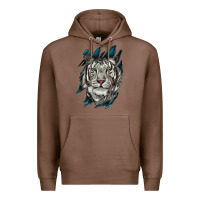 Chestnut White Tiger Scratch Mark Premium Hoodie - RanaPortraitStore