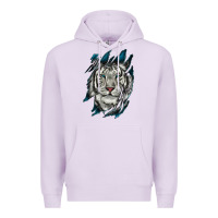 Lilac White Tiger Scratch Mark Premium Hoodie - RanaPortraitStore