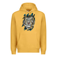 Mustard White Tiger Scratch Mark Premium Hoodie - RanaPortraitStore