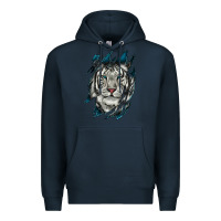 Navy White Tiger Scratch Mark Premium Hoodie - RanaPortraitStore