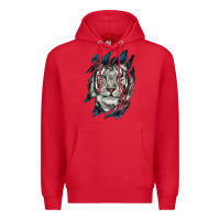 Red White Tiger Scratch Mark Premium Hoodie - RanaPortraitStore