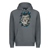 Rock White Tiger Scratch Mark Premium Hoodie - RanaPortraitStore