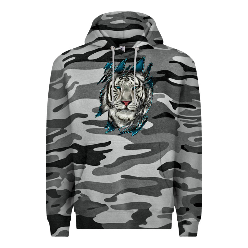 White Tiger Scratch Mark Premium Hoodie by RanaPortraitStore | Teevron