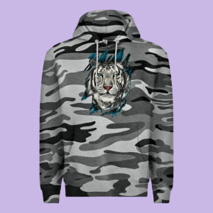 White Tiger Scratch Mark Premium Hoodie Designed By Ranaportraitstore