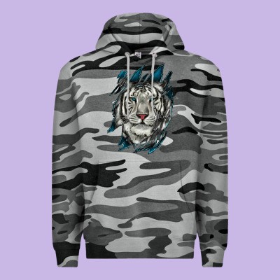 Premium Hoodie White Tiger Scratch Mark