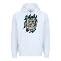 White White Tiger Scratch Mark Premium Hoodie - RanaPortraitStore