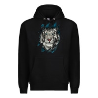 Black White Tiger Scratch Mark Premium Hoodie - RanaPortraitStore