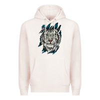 Pale Pink White Tiger Scratch Mark Premium Hoodie - RanaPortraitStore