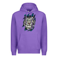Purple White Tiger Scratch Mark Premium Hoodie - RanaPortraitStore