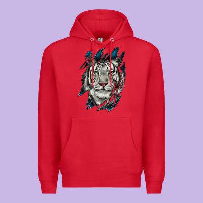 Premium Hoodie White Tiger Scratch Mark