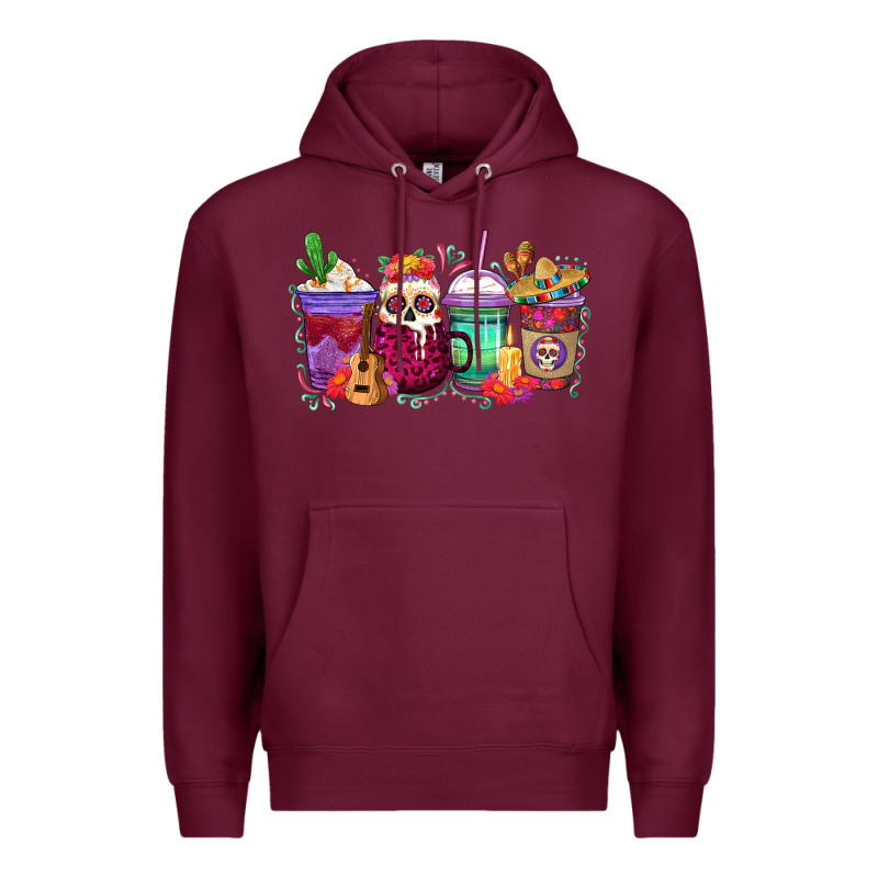 Dia De Los Muertos Coffee Cups Premium Hoodie by texasbilliewilder | Teevron