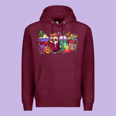 Premium Hoodie dia de los muertos coffee cups