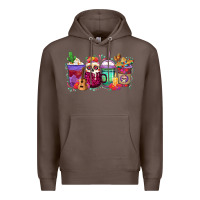 Coffee dia de los muertos coffee cups Premium Hoodie - texasbilliewilder