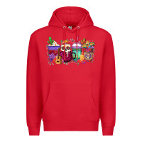 Red dia de los muertos coffee cups Premium Hoodie - texasbilliewilder