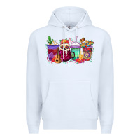 White dia de los muertos coffee cups Premium Hoodie - texasbilliewilder