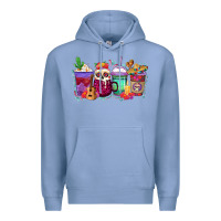 Colony Blue dia de los muertos coffee cups Premium Hoodie - texasbilliewilder