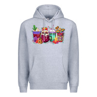 Heather Grey dia de los muertos coffee cups Premium Hoodie - texasbilliewilder