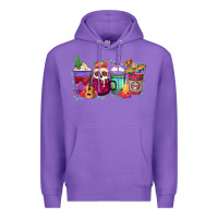 Purple dia de los muertos coffee cups Premium Hoodie - texasbilliewilder