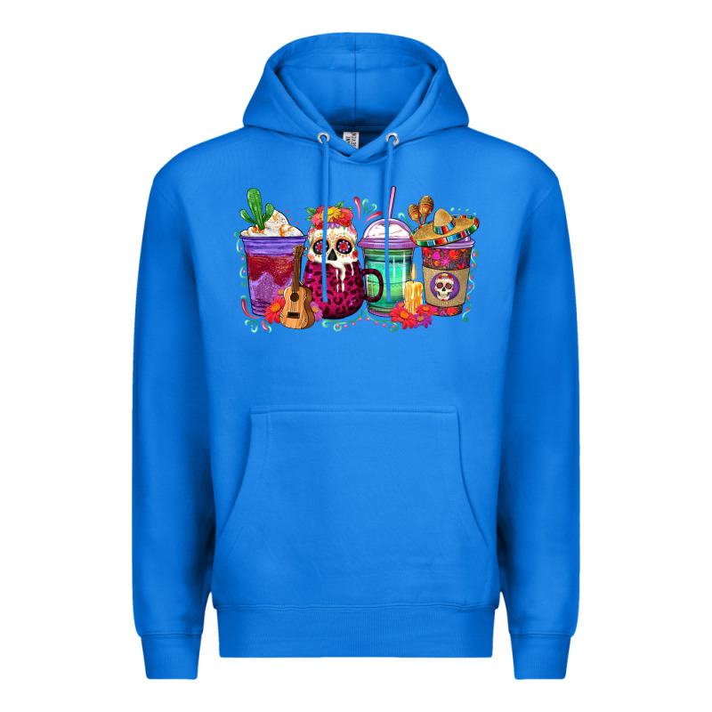 Dia De Los Muertos Coffee Cups Premium Hoodie by texasbilliewilder | Teevron