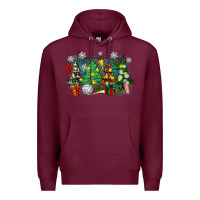 Burgundy christmas trees with tennis Premium Hoodie - Zillion Design Studio