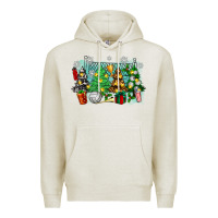 Oatmeal Heather christmas trees with tennis Premium Hoodie - Zillion Design Studio