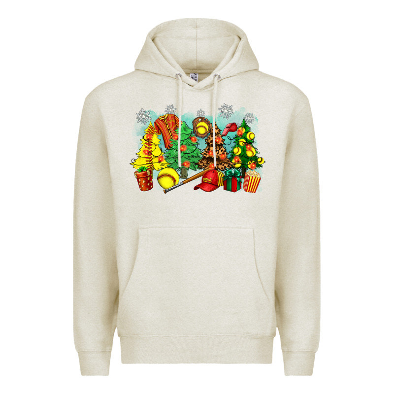 Christmas Trees With Softball Premium Hoodie by Zillion Design Studio | Teevron