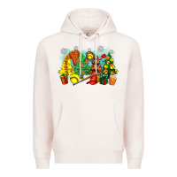 Pale Pink christmas trees with softball Premium Hoodie - Zillion Design Studio